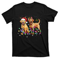 Labrador Retriever Dog Santa Hat Lights Christmas T-Shirt