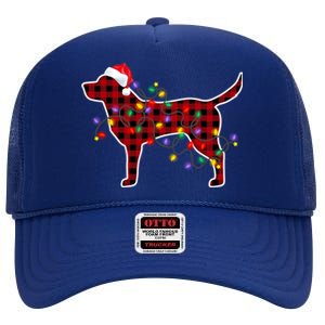 Labrador Retriever Dog Christmas Pajamas Xmas Gift High Crown Mesh Back Trucker Hat