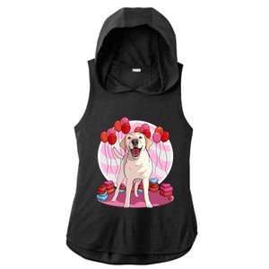 Labrador Retriever Dog Lover Heart Valentine Day Gift Ladies PosiCharge Tri-Blend Wicking Draft Hoodie Tank