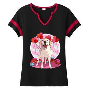 Labrador Retriever Dog Lover Heart Valentine Day Gift Ladies Halftime Notch Neck Tee