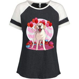 Labrador Retriever Dog Lover Heart Valentine Day Gift Enza Ladies Jersey Colorblock Tee