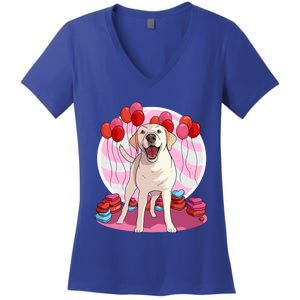 Labrador Retriever Dog Lover Heart Valentine Day Gift Women's V-Neck T-Shirt