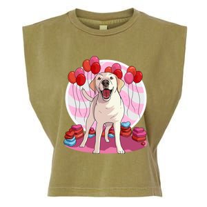 Labrador Retriever Dog Lover Heart Valentine Day Gift Garment-Dyed Women's Muscle Tee