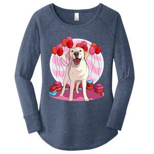 Labrador Retriever Dog Lover Heart Valentine Day Gift Women's Perfect Tri Tunic Long Sleeve Shirt