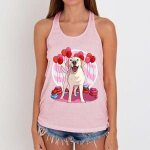 Labrador Retriever Dog Lover Heart Valentine Day Gift Women's Knotted Racerback Tank