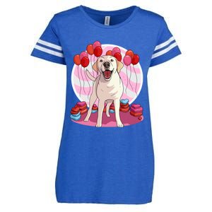 Labrador Retriever Dog Lover Heart Valentine Day Gift Enza Ladies Jersey Football T-Shirt