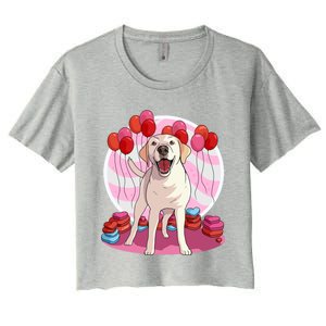 Labrador Retriever Dog Lover Heart Valentine Day Gift Women's Crop Top Tee