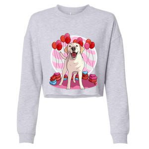 Labrador Retriever Dog Lover Heart Valentine Day Gift Cropped Pullover Crew