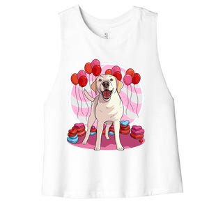 Labrador Retriever Dog Lover Heart Valentine Day Gift Women's Racerback Cropped Tank