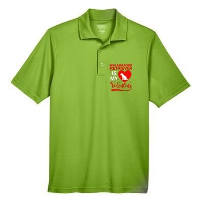 Labrador Retriever Dog My Labrador Retriever Is My Valentine Gift Men's Origin Performance Pique Polo