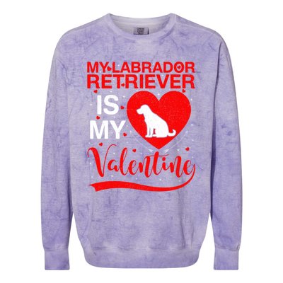 Labrador Retriever Dog My Labrador Retriever Is My Valentine Gift Colorblast Crewneck Sweatshirt