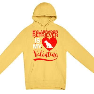 Labrador Retriever Dog My Labrador Retriever Is My Valentine Gift Premium Pullover Hoodie