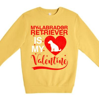 Labrador Retriever Dog My Labrador Retriever Is My Valentine Gift Premium Crewneck Sweatshirt