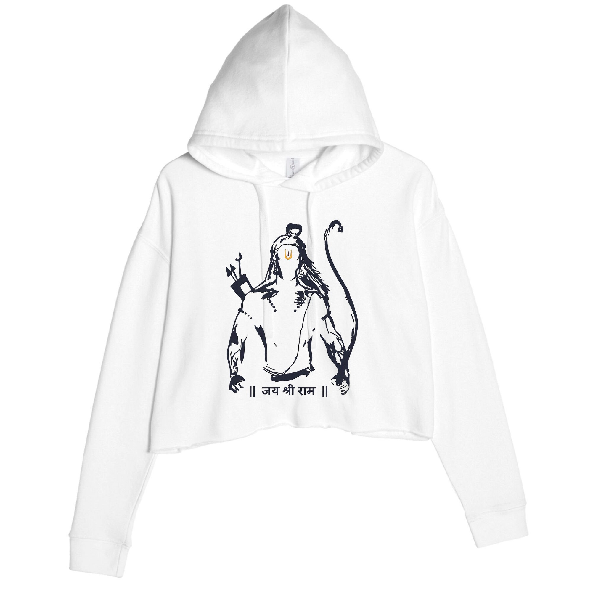 Lord Rama Diwali God For Indian Hindus Jai Shree Ram Crop Fleece Hoodie