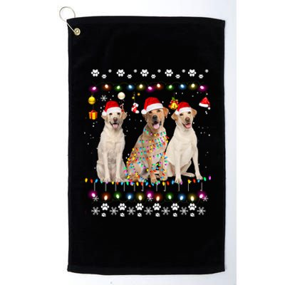 Labrador Retriever Dog Santa Tree Christmas Sweater Xmas Dog Gift Platinum Collection Golf Towel