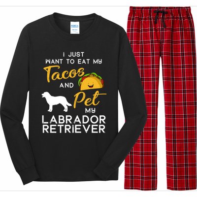 Labrador Retriever Dog Tacos Lover Owner Xmas Birthday Gift Long Sleeve Pajama Set