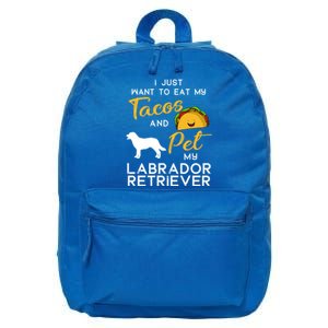 Labrador Retriever Dog Tacos Lover Owner Xmas Birthday Gift 16 in Basic Backpack