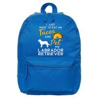 Labrador Retriever Dog Tacos Lover Owner Xmas Birthday Gift 16 in Basic Backpack