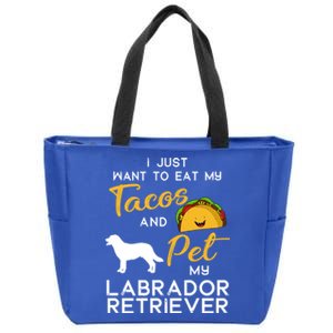 Labrador Retriever Dog Tacos Lover Owner Xmas Birthday Gift Zip Tote Bag