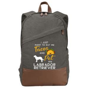 Labrador Retriever Dog Tacos Lover Owner Xmas Birthday Gift Cotton Canvas Backpack