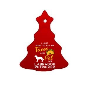 Labrador Retriever Dog Tacos Lover Owner Xmas Birthday Gift Ceramic Tree Ornament