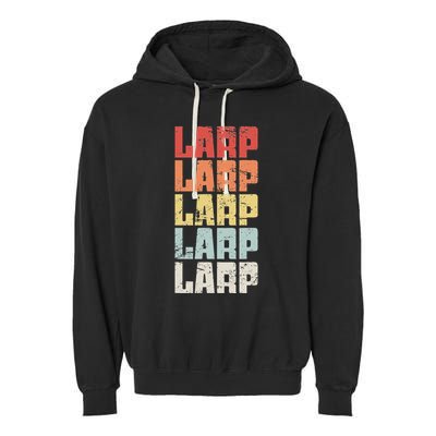 Larp Retro Distressed Larping Garment-Dyed Fleece Hoodie