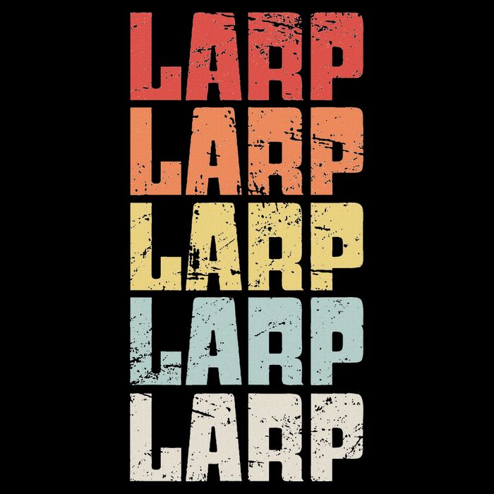Larp Retro Distressed Larping Drawstring Bag