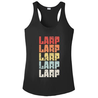 Larp Retro Distressed Larping Ladies PosiCharge Competitor Racerback Tank