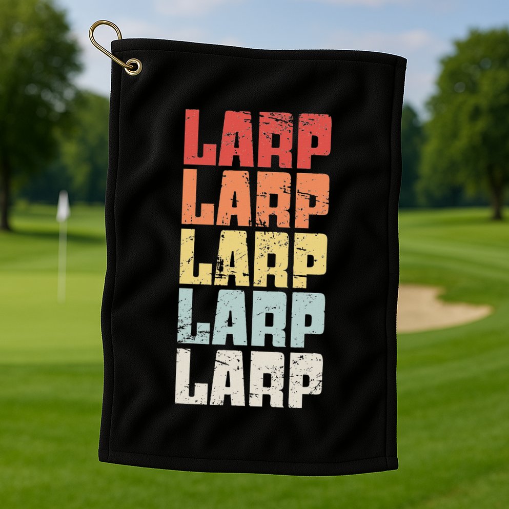 Larp Retro Distressed Larping Golf Towel