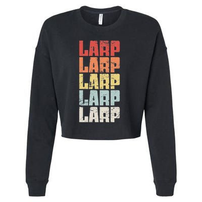 Larp Retro Distressed Larping Cropped Pullover Crew