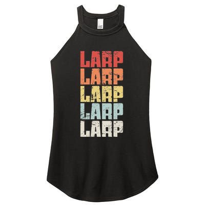 Larp Retro Distressed Larping Women's Perfect Tri Rocker Tank