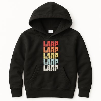 Larp Retro Distressed Larping Kids Hoodie