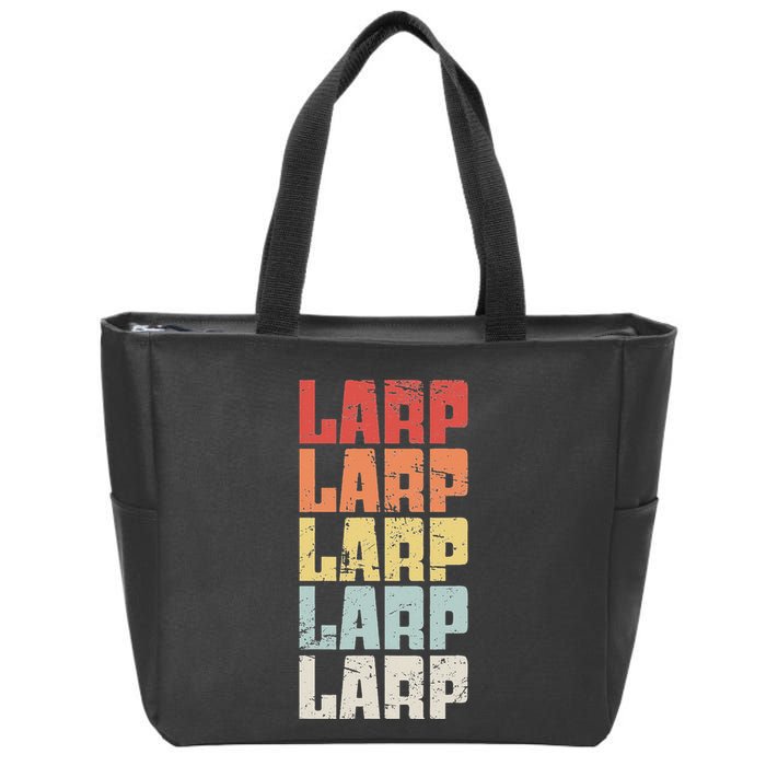 Larp Retro Distressed Larping Zip Tote Bag