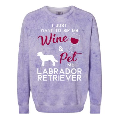 Labrador Retriever Dog Wine Lover Owner Xmas Birthday Gift Funny Gift Colorblast Crewneck Sweatshirt