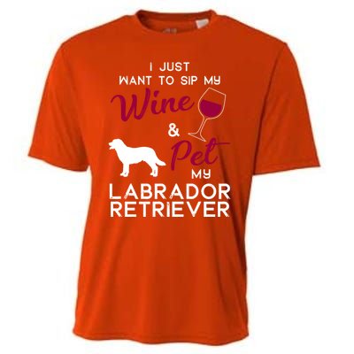 Labrador Retriever Dog Wine Lover Owner Xmas Birthday Gift Funny Gift Cooling Performance Crew T-Shirt