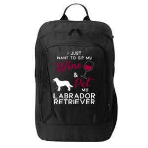 Labrador Retriever Dog Wine Lover Owner Xmas Birthday Gift Funny Gift City Backpack