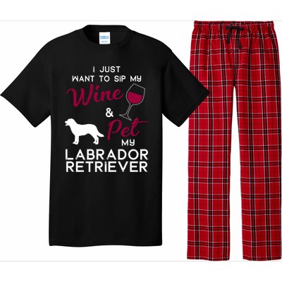 Labrador Retriever Dog Wine Lover Owner Xmas Birthday Gift Funny Gift Pajama Set