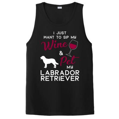 Labrador Retriever Dog Wine Lover Owner Xmas Birthday Gift Funny Gift PosiCharge Competitor Tank