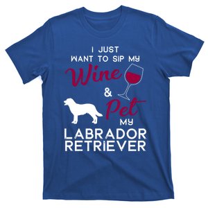 Labrador Retriever Dog Wine Lover Owner Xmas Birthday Gift Funny Gift T-Shirt