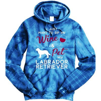 Labrador Retriever Dog Wine Lover Owner Xmas Birthday Gift Funny Gift Tie Dye Hoodie