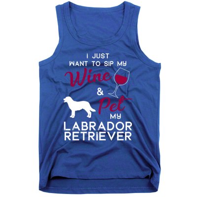 Labrador Retriever Dog Wine Lover Owner Xmas Birthday Gift Funny Gift Tank Top