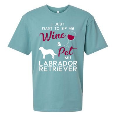 Labrador Retriever Dog Wine Lover Owner Xmas Birthday Gift Funny Gift Sueded Cloud Jersey T-Shirt