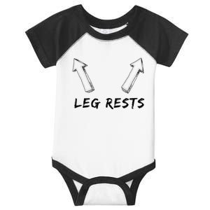 Leg Rests Dirty Humor Funny Sarcastic Offensive Gag Gift Infant Baby Jersey Bodysuit