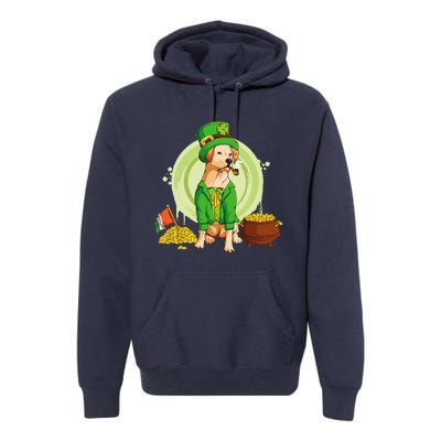 Labrador Retriever Dog Leprechaun Hat Irish Flag Labbi Premium Hoodie