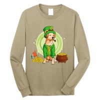 Labrador Retriever Dog Leprechaun Hat Irish Flag Labbi Long Sleeve Shirt