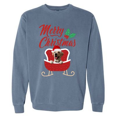 Labrador Retriever Dog Merry Christmas Design For The Holiday Season! Garment-Dyed Sweatshirt