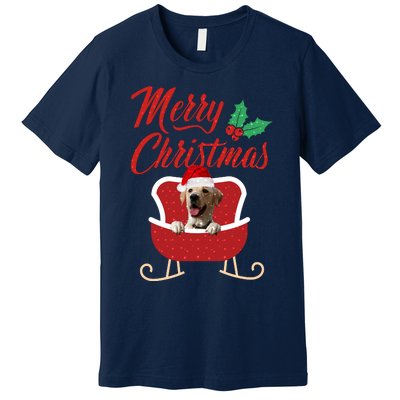 Labrador Retriever Dog Merry Christmas Design For The Holiday Season! Premium T-Shirt