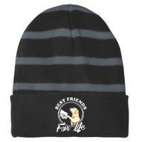 Labrador Retriever Design Funny Labrador Lovers Striped Beanie with Solid Band