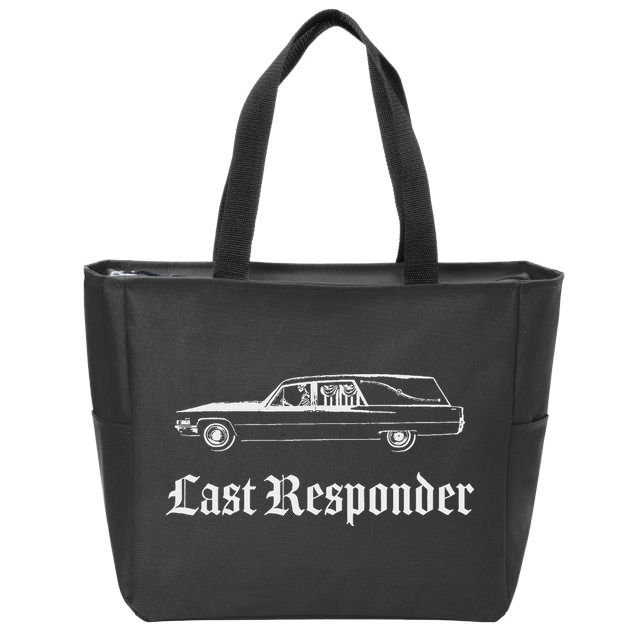 Last Responder Death Humor Funeral Hearse For The Dead Zip Tote Bag