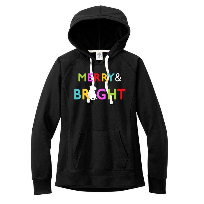 Labrador Retriever Dog Puppy Merry And Bright Christmas Women's Fleece Hoodie